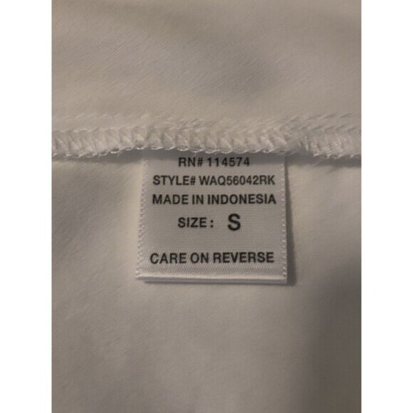 Ro & De Sheer Cut‎ Out White Short Sleeve Top Women's Size Small - Picture 11 of 12